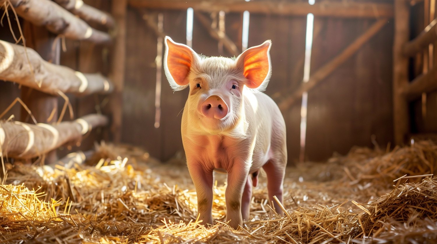 Des porcs dans un bâtiment d’élevage